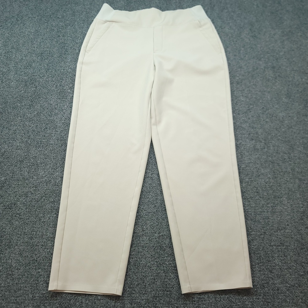 Athleta Brooklyn Ankle Pants Beige High Rise Tapered Stretch Trousers Womens 10
